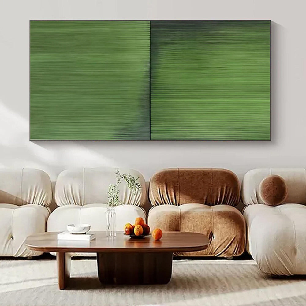 Immense Abstract Canvas for Media Room Recesses - Hand-Painted Resin on Linen