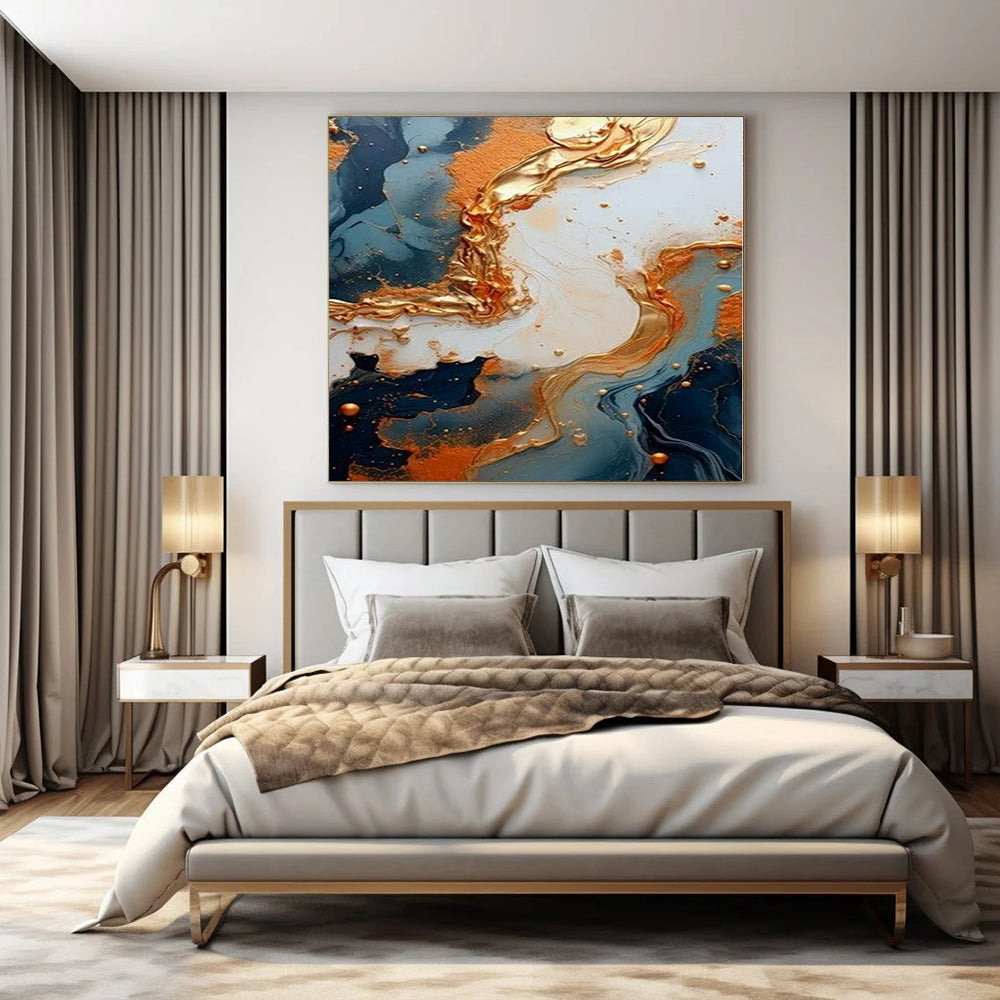 Huge Hand-Painted Contemporary Abstract Canvas for Bedroom Ceilings