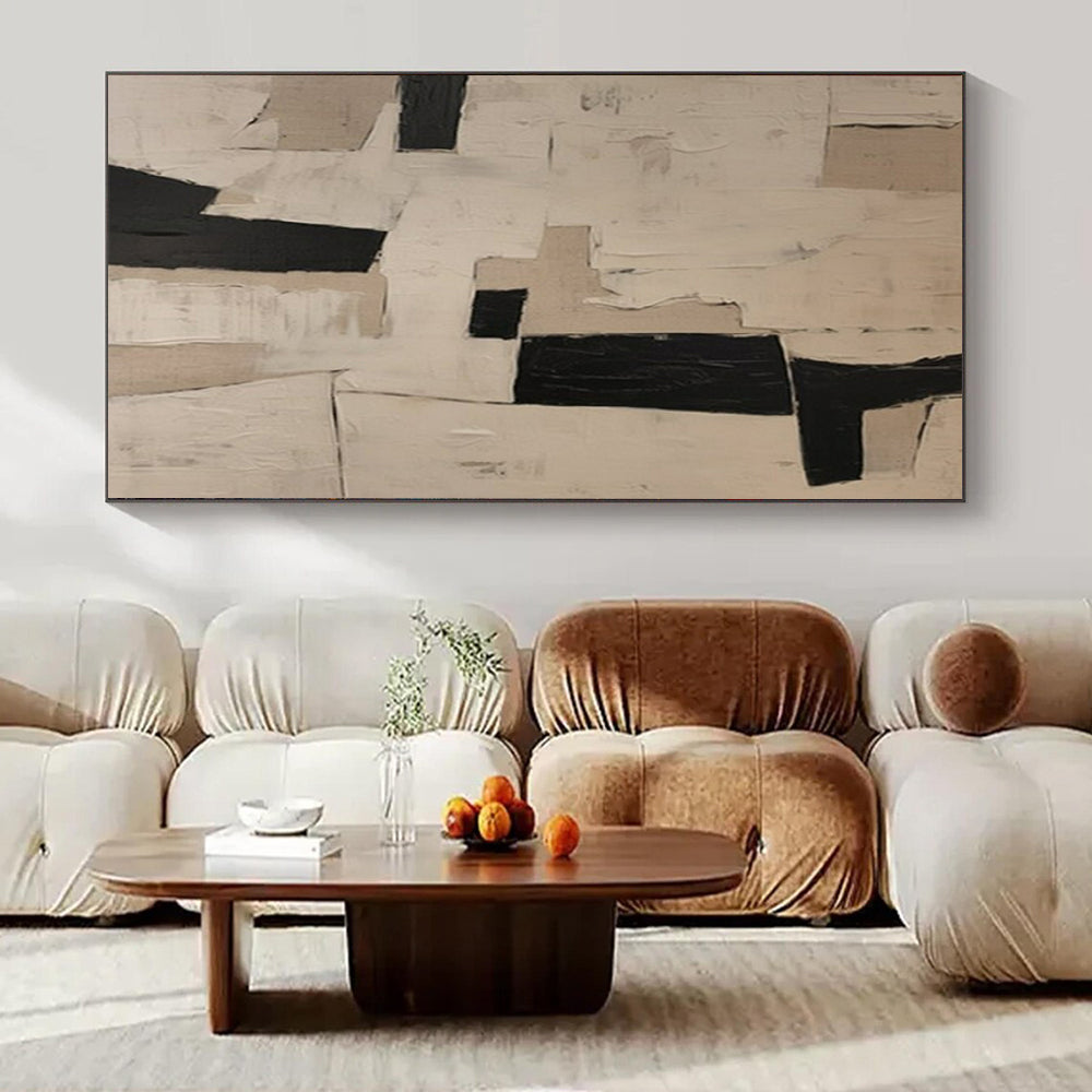 Large-Scale Hand-Painted Contemporary Abstract Canvas for Community Center Multipurpose Rooms