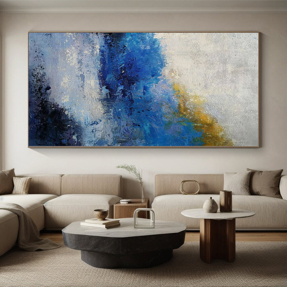 Grand Hand-Painted Abstract Canvas for Attic Storage and Display Shelf Walls