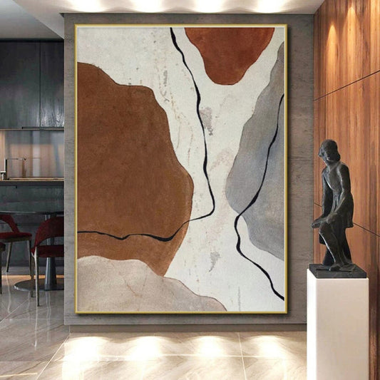 Super-Sized Custom Abstract Painting for Home Bar Backlit Wall