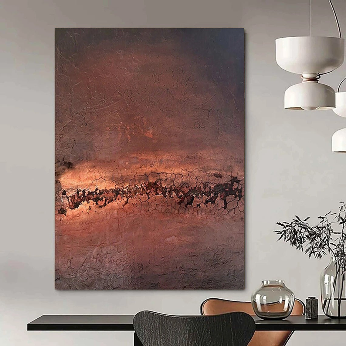Gigantic Hand-Painted Contemporary Abstract Painting for Sports Arena VIP Lounges