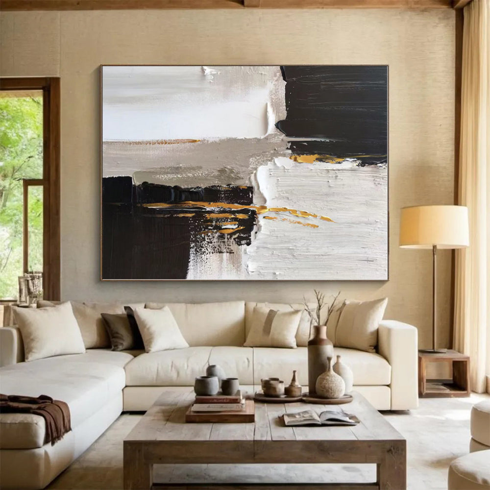 Oversized Made-to-Order Hand-Painted Abstract Painting for Basement Recreation Wall