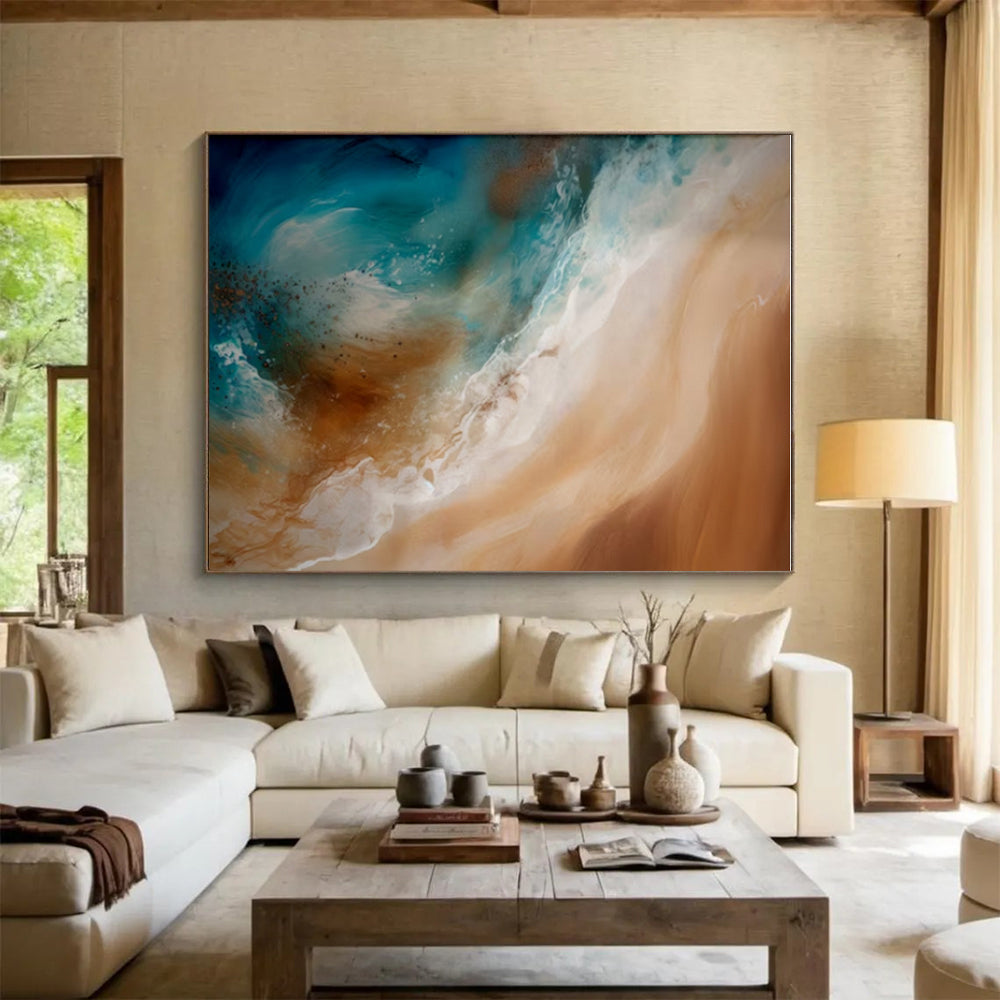 Large-Scale Modern Abstract Canvas for Walk-in Closet Stylish Organization
