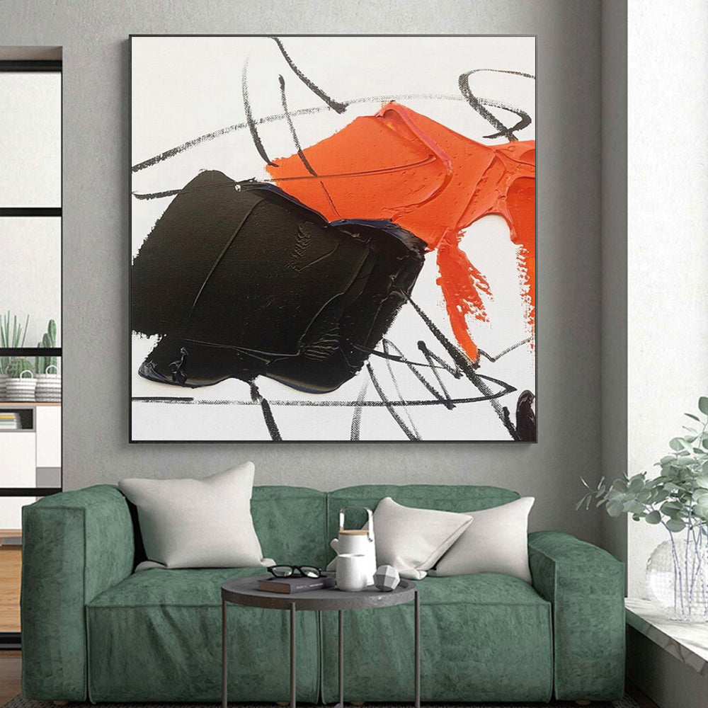 Vast Contemporary Abstract Painting for Dining Room Elegant Ambiance