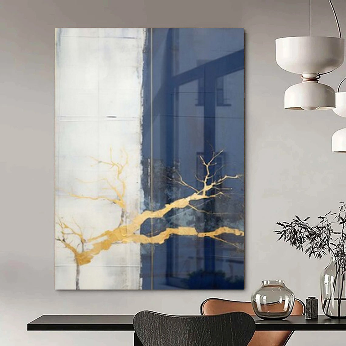 Extra-Huge Hand-Painted Modern Abstract Canvas for Family Home Basement Recreational Areas