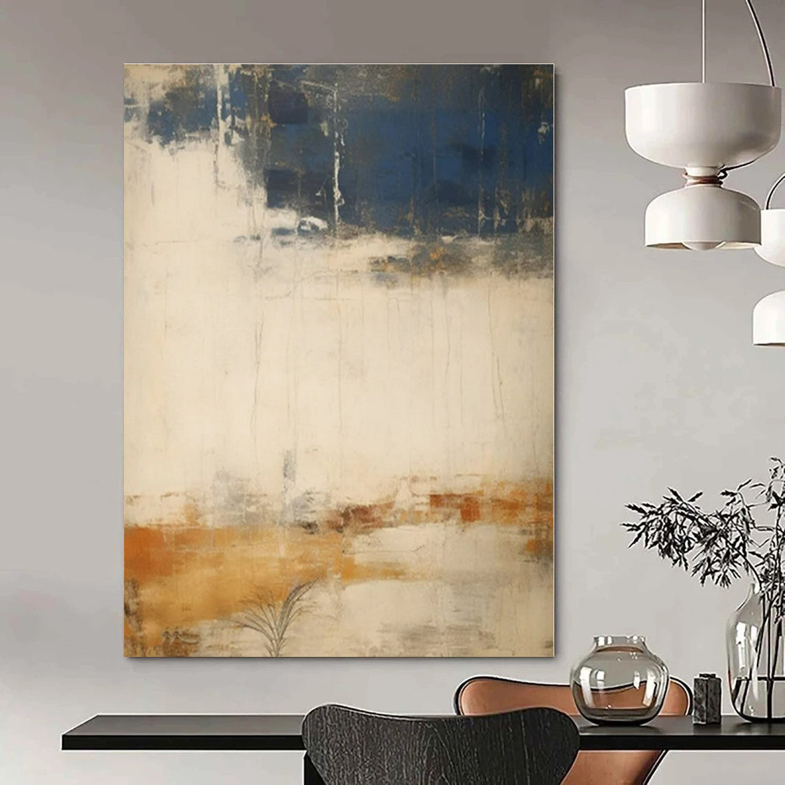 Hand-Painted Bespoke Abstract Canvas for Bedroom and Hotel Suite