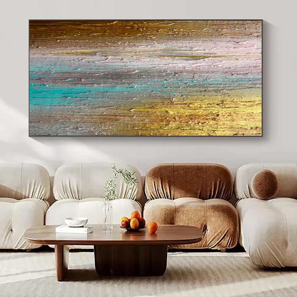 Oversized Hand-Painted Modern Abstract Painting for Bedroom Dressing Areas