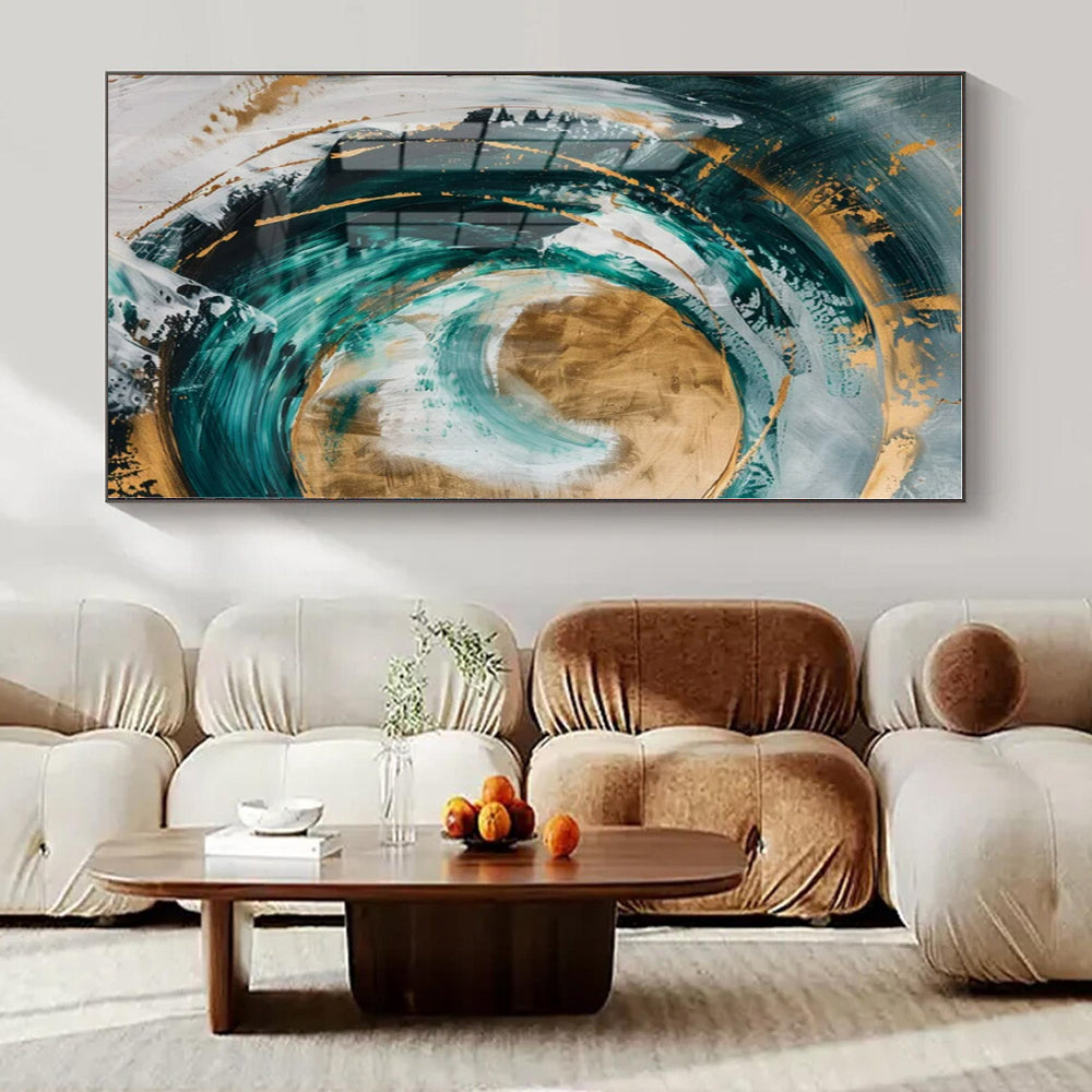 Modern Geometric Hand-Painted Abstract Art for Contemporary Bedrooms