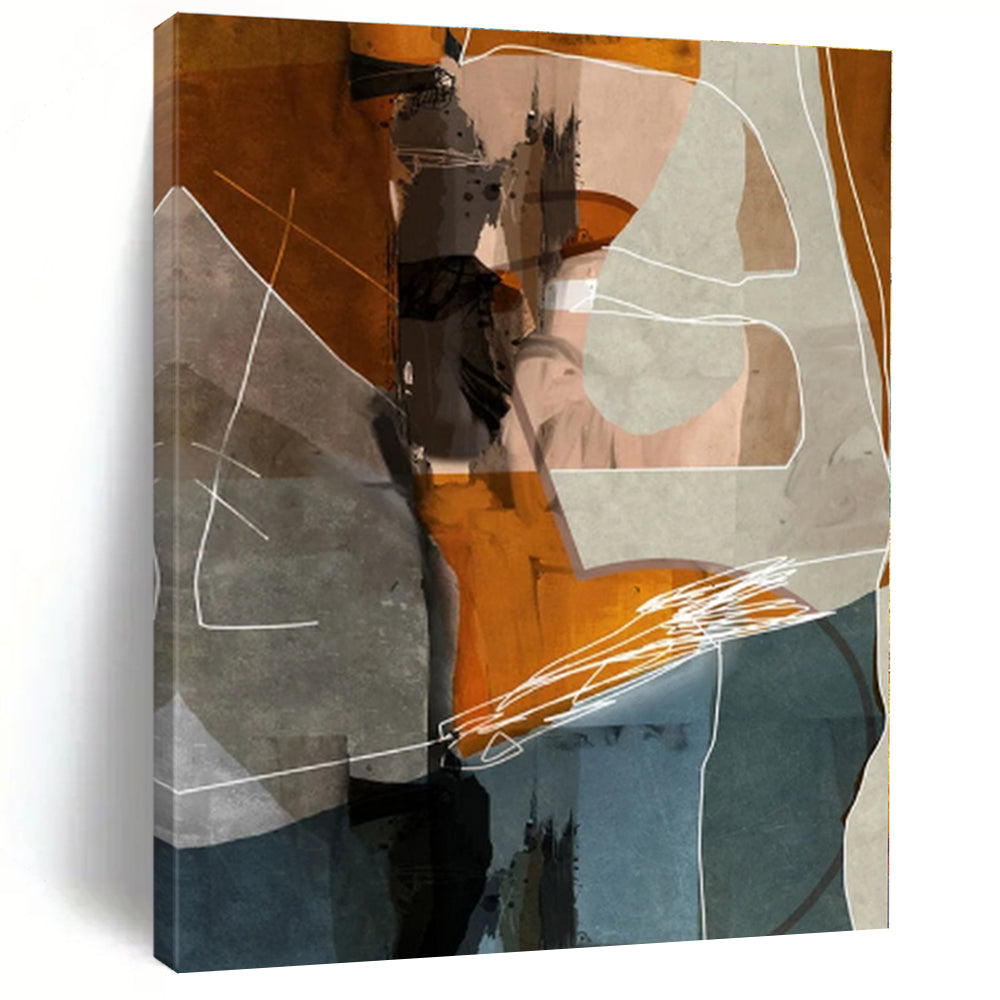 Gigantic Abstract Botanical Hand-Painted Painting for Mudroom Paw Wash Wall
