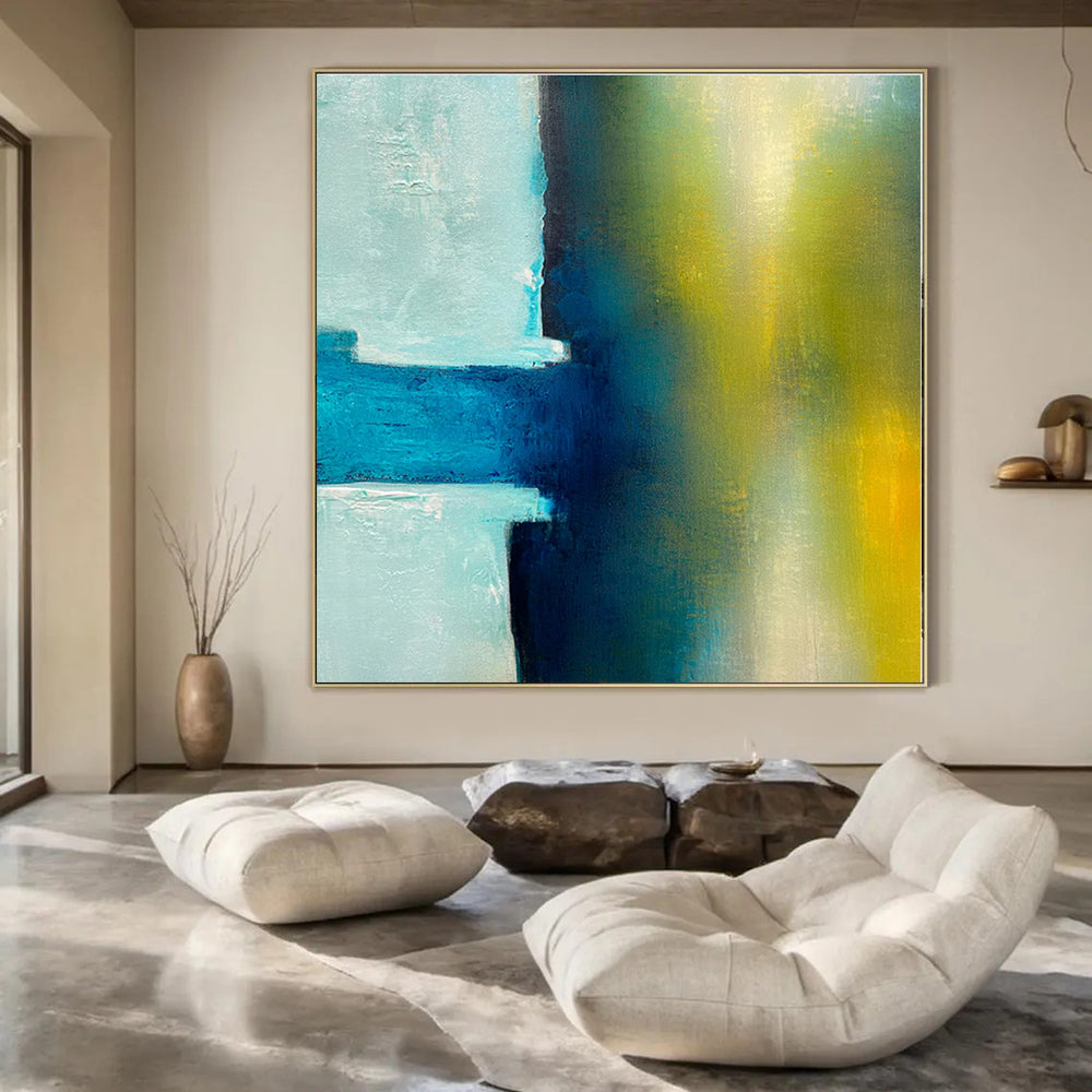 Colossal Hand-Painted Contemporary Abstract Mural for Bedroom Shared Spaces