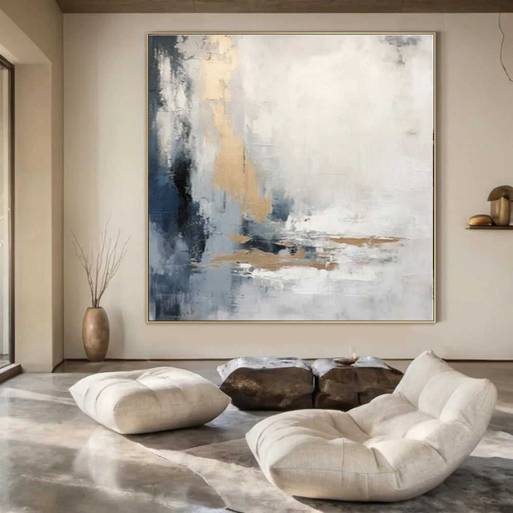 Large-Scale Hand-Painted Abstract Canvas for Office and Living Room