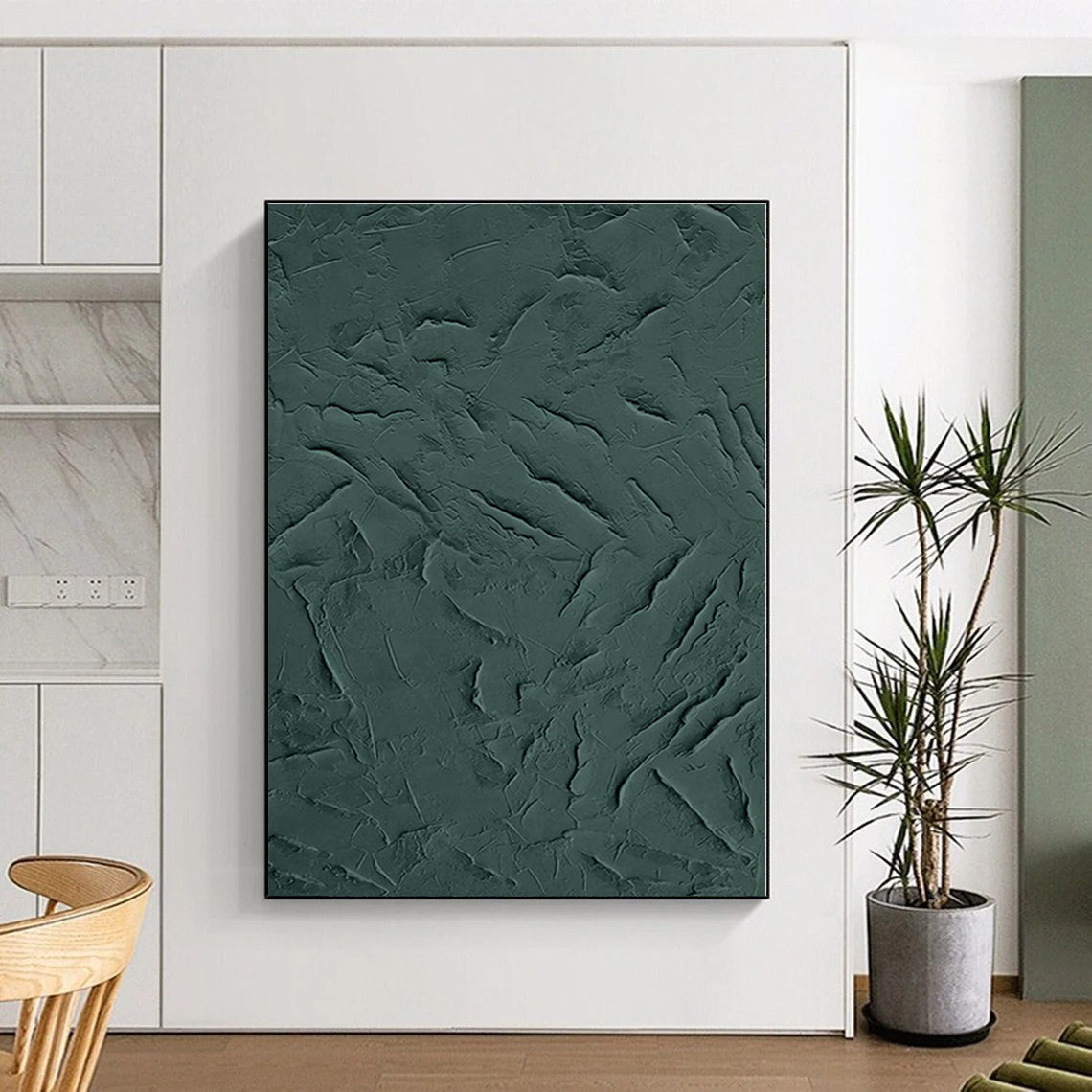 Vast Custom Abstract Painting for Sunroom Skylight Adjacent Wall