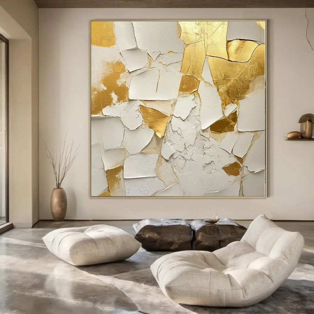 Oversized Abstract Art for Murphy Bed Wall Niches - Custom Acrylic on Linen