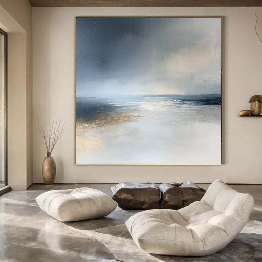Oversized Hand-Painted Contemporary Abstract Canvas for Event Conference Center Keynote Halls
