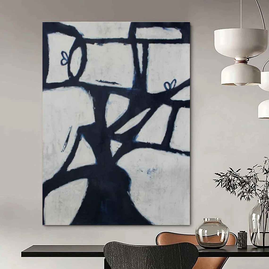 Custom Hand-Painted Abstract Canvas for Bar & Hotel Event Spaces