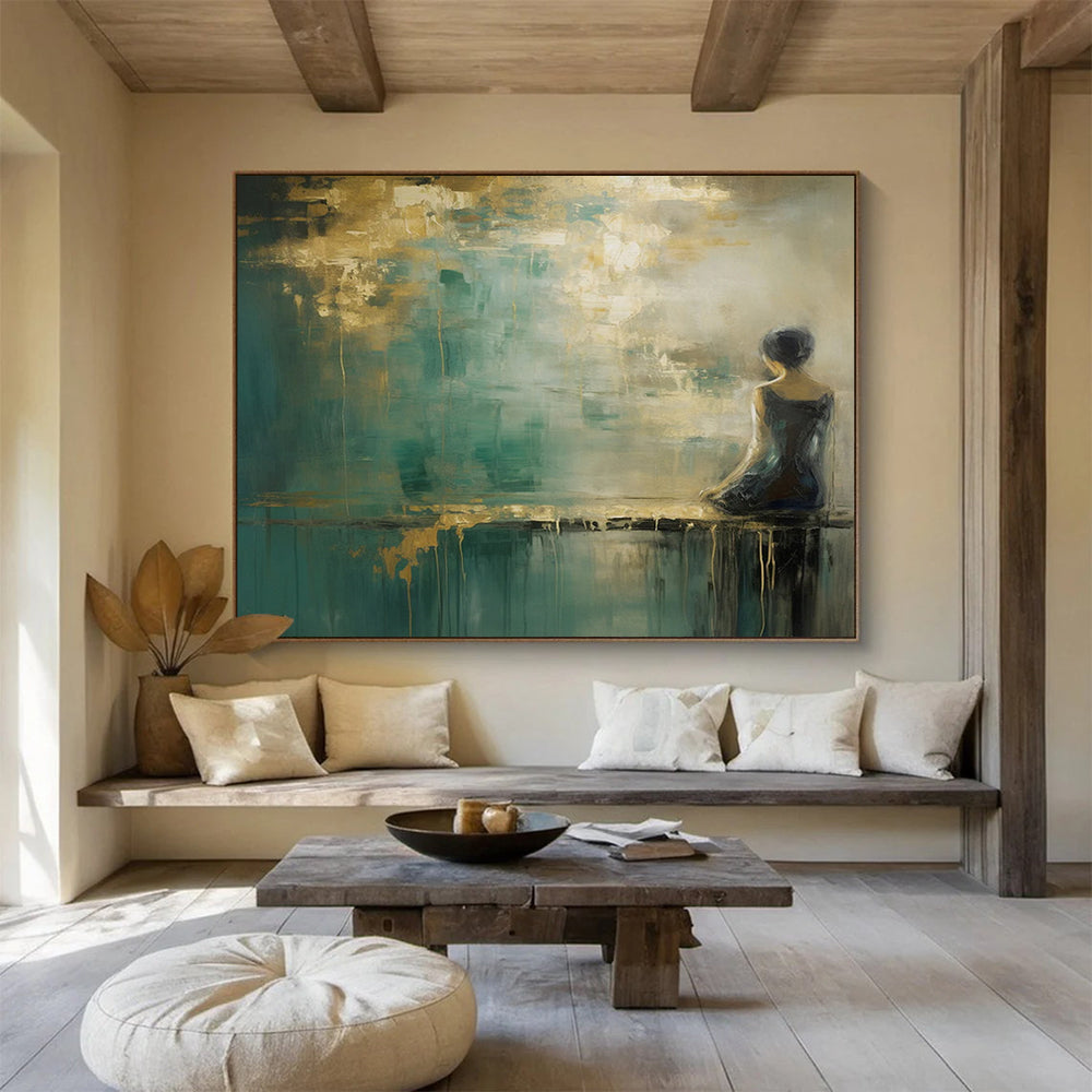 Woman by the Water Abstract - Serene Bedroom Reflection DLZ087