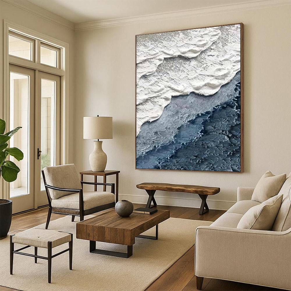 Hand-Painted Large Custom Abstract Paintings: Textured Styles for Dining Room & Bar DTP325
