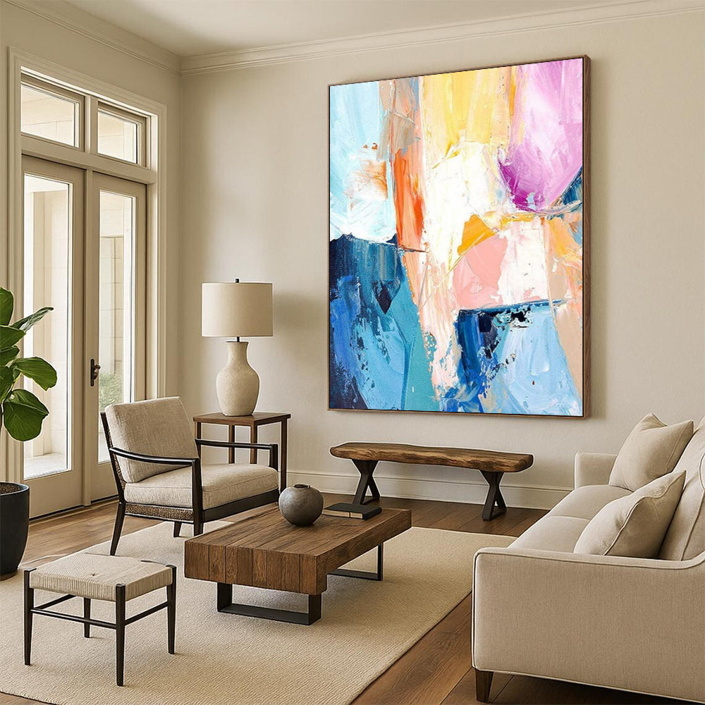 Big-Size Handmade Abstract Art: Textured Details for Dining Room & Hotel DTP280