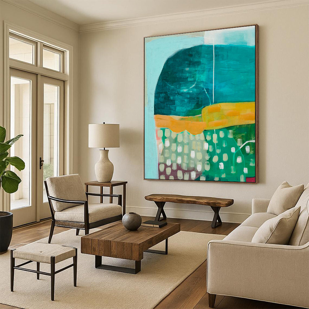 Hand-Painted Personalized Abstract Mural for Bedroom & Office LargeART1847