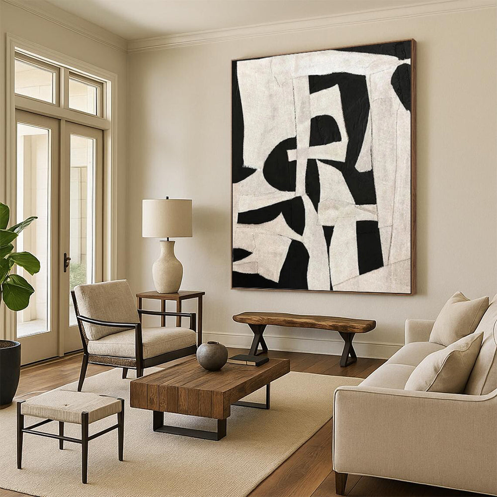 Expertly Conceived Hand - Painted Textured Canvas Mural for Bar & Entryway DKH1137