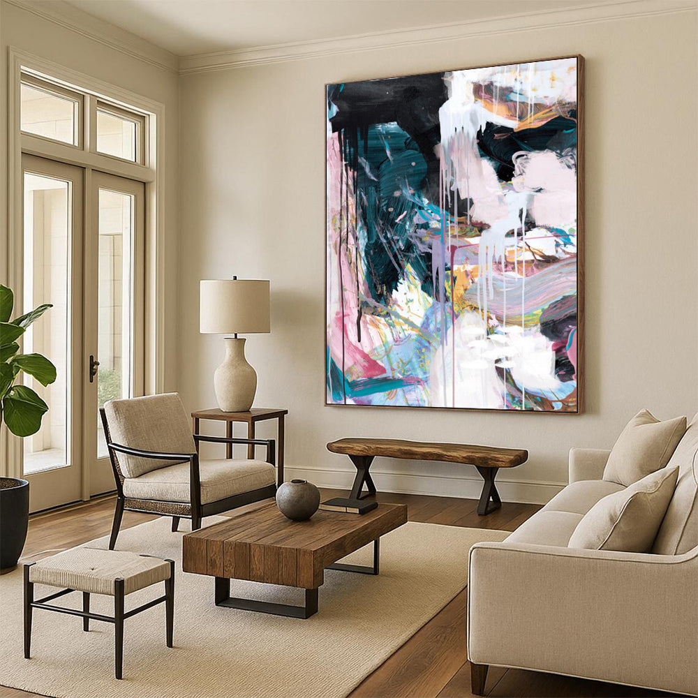 Large-Sized Custom Abstract Art: Handmade Textures for Unforgettable Spaces DTP191