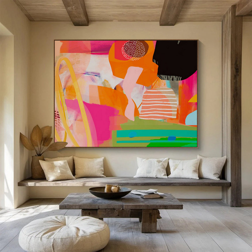 “Whispering Veils” Giant Abstract Wall Decor for Living Room & Hallway DKH205