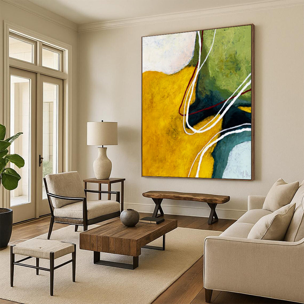Gorgeous Huge Hand-Painted Abstract Canvases: Beautify Your Dining Room & Hallway LargeART2386
