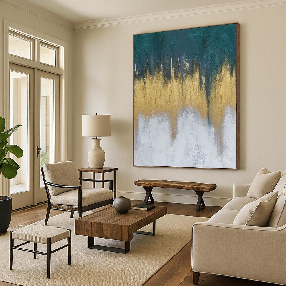 Breathtakingly Grand Hand - Painted Textured Abstract for Bedroom & Living Room DKH1235