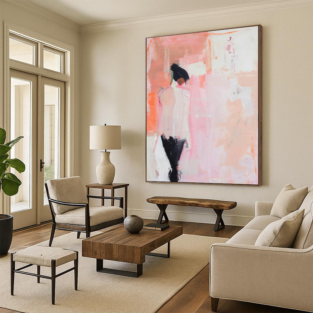 Oversized Custom Hand-Painted Abstract Canvas for Bedroom & Hallway LargeART1897