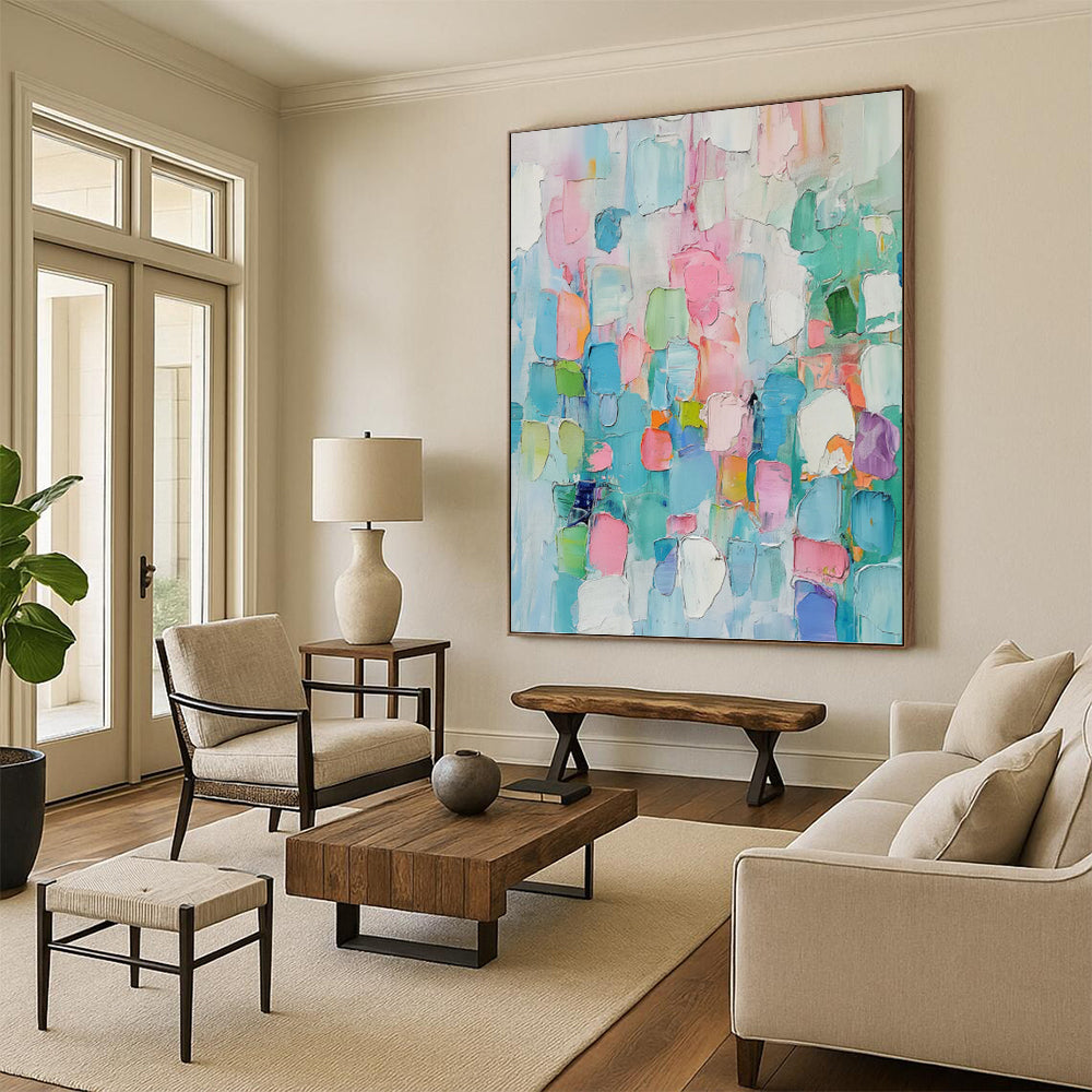 Hand - Rendered Custom Textured Abstract Wall Art for Office & Living Room DKH0997