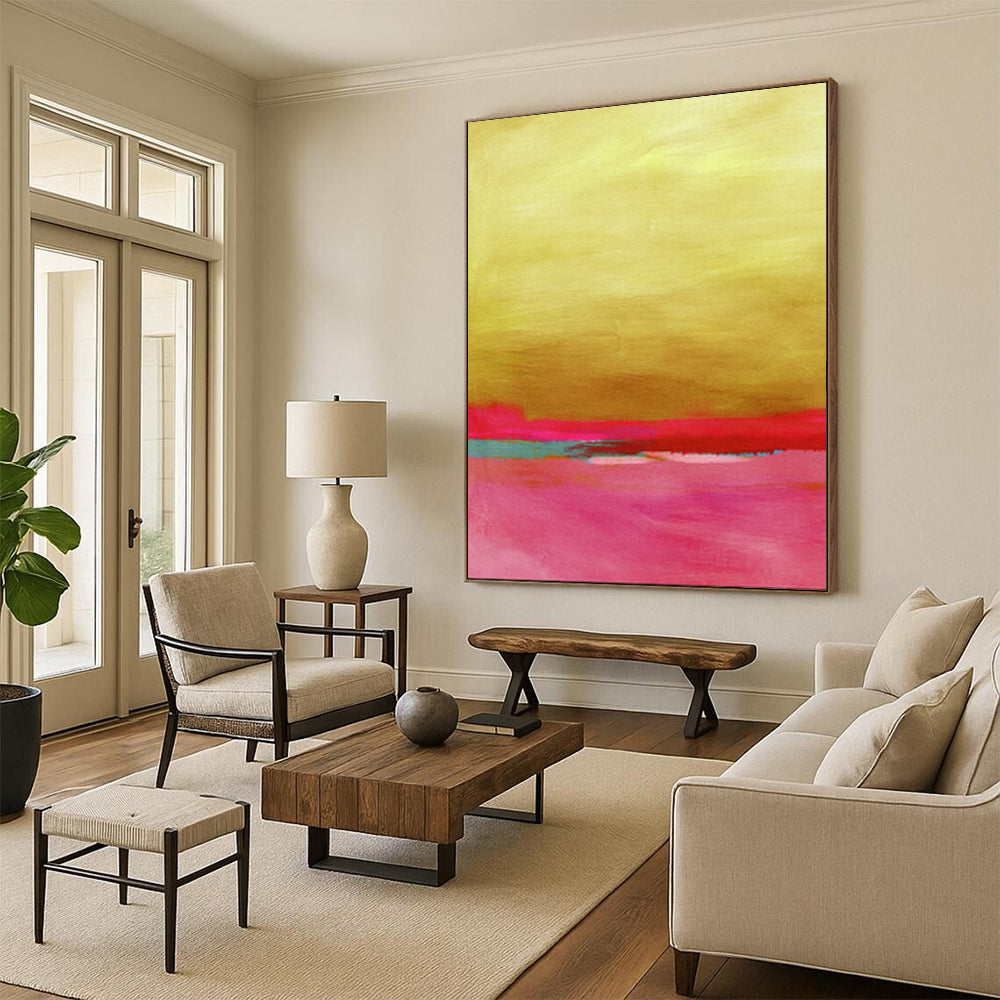 Dreamy & Soft Abstract Canvas Art for Dining Room & Hotel LargeART2023