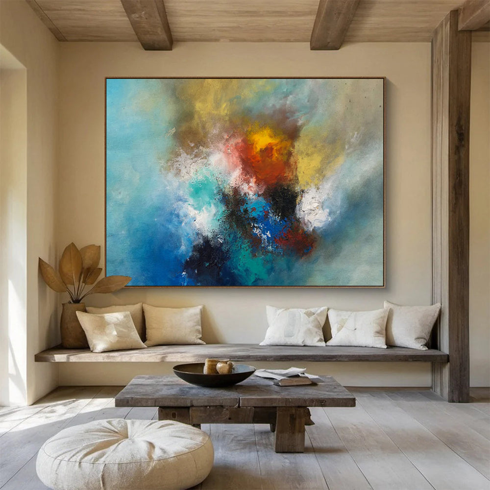 Custom - Sized Abstract Artwork for Bedroom DKH002