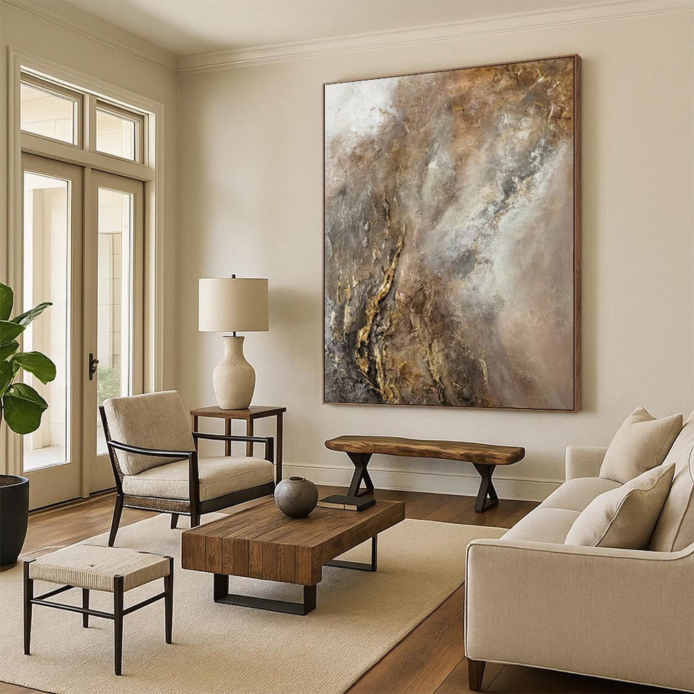 Enormous-Scale Hand-Painted Abstract Wall Installations for Dining Room & Chef’s Table Area LargeART2247