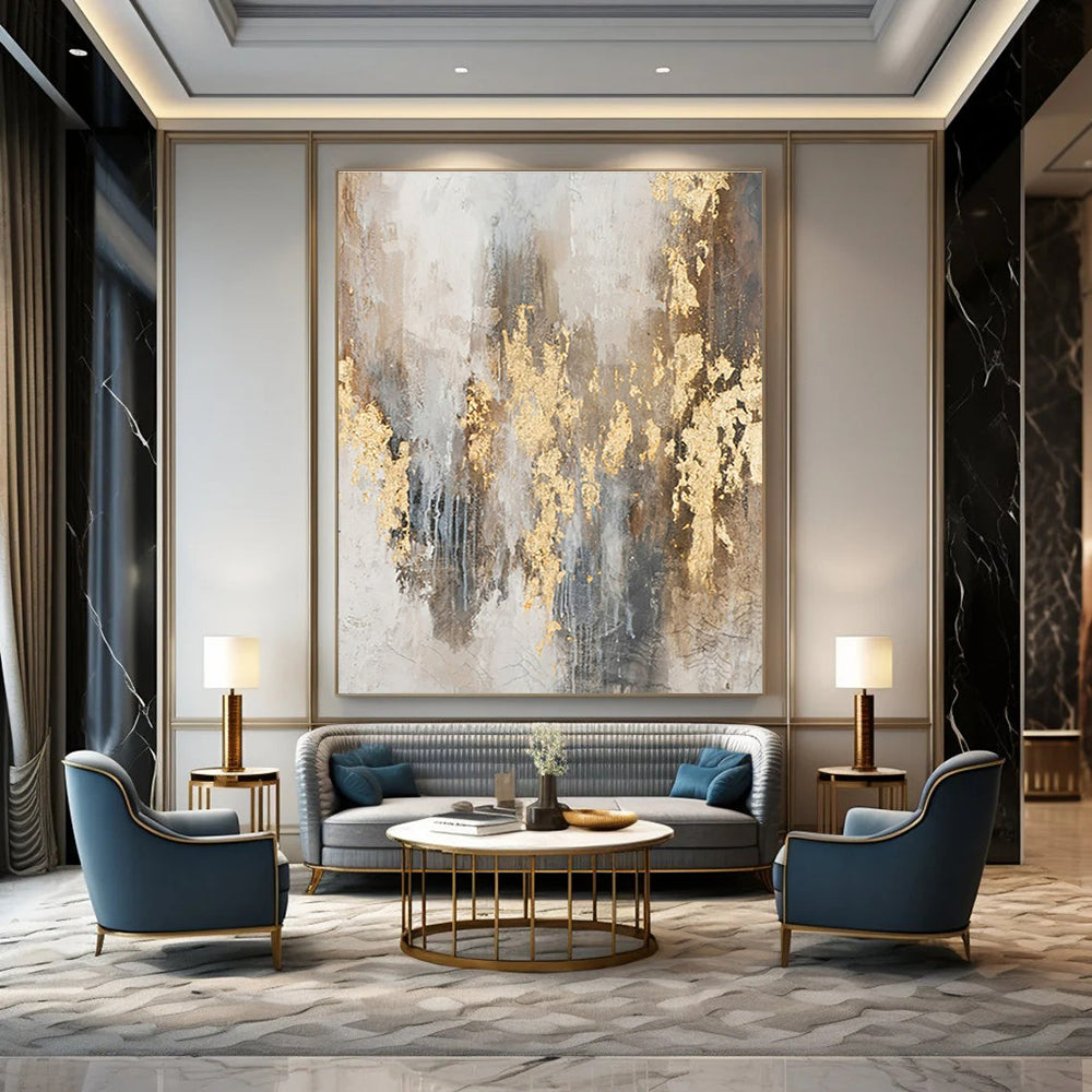 Hand-Painted Bespoke Abstract Canvas for Hallway & Hotel LargeART1471