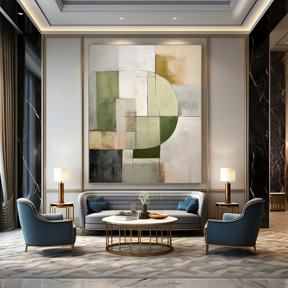 Hand-Painted Bespoke Abstract Canvas for Office & Hotel Art Galleries LargeART1451