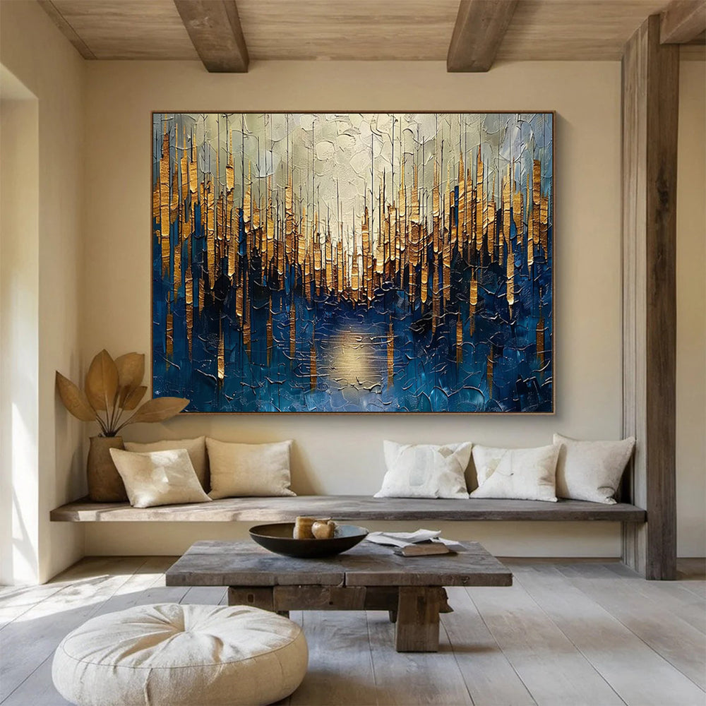 Golden Forest Abstract: A Luxurious Nature - Inspired Masterpiece DLZ157