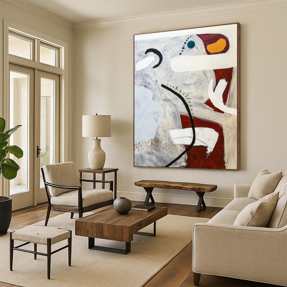 Striking Vast Hand-Painted Abstract Art: Ignite Your Office & Bedroom LargeART2380