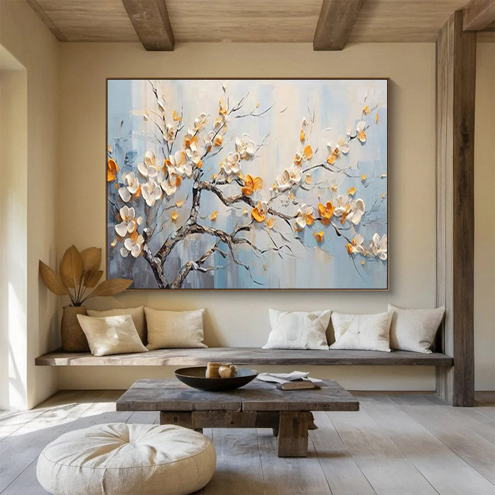 Textured Flowering Tree - Elegant Bedroom or Living Room Decor DLZ202
