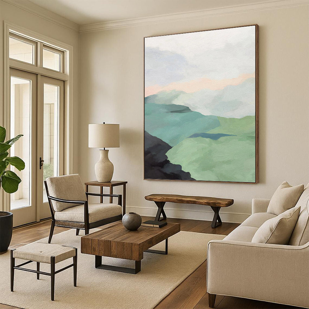 Large - Sized Hand - Painted Textured Custom Abstract Painting, Suitable for Living Room and Hotel DKH1445
