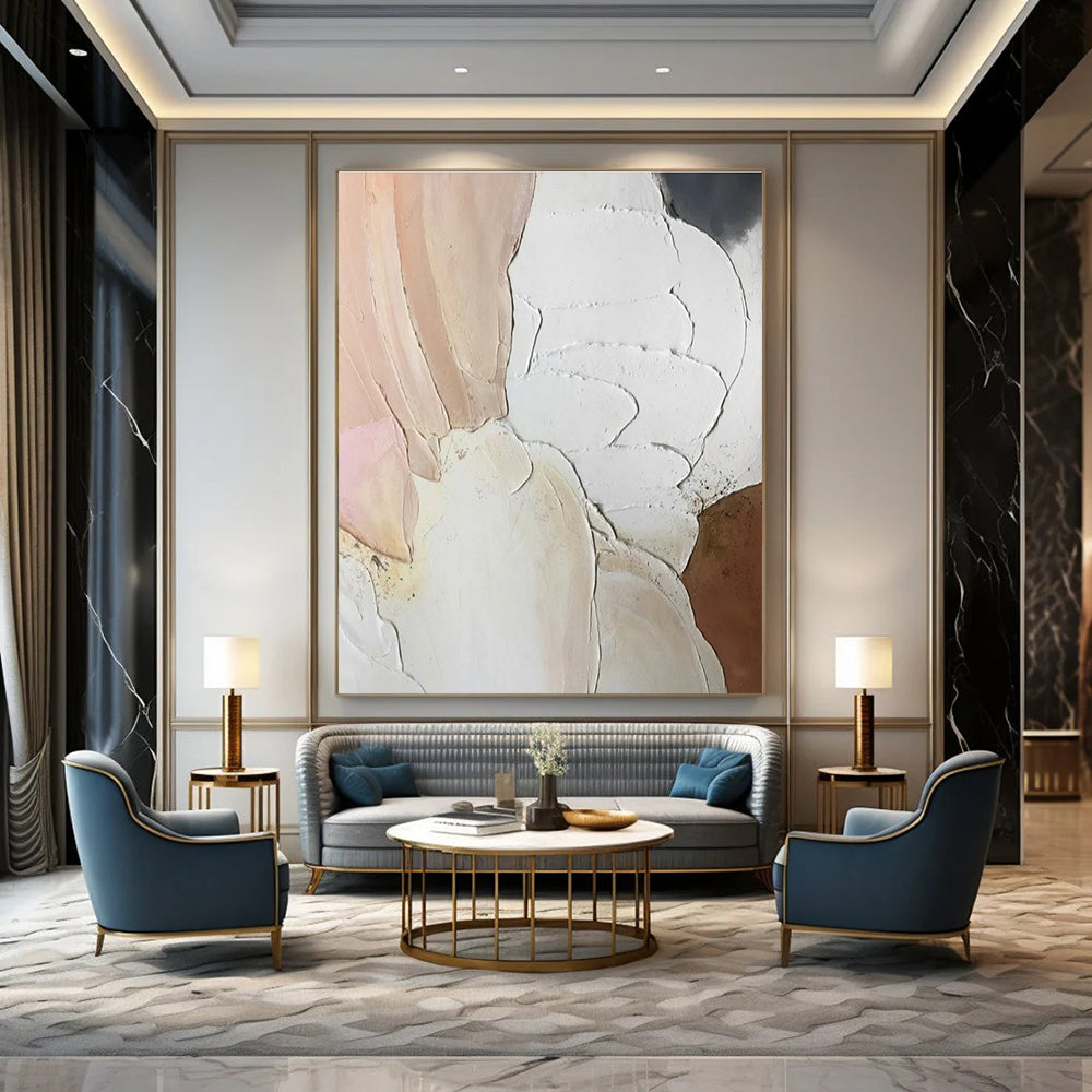 Custom Hand-Painted Abstract Canvas for Bedroom & Hotel Reception Areas LargeART1437