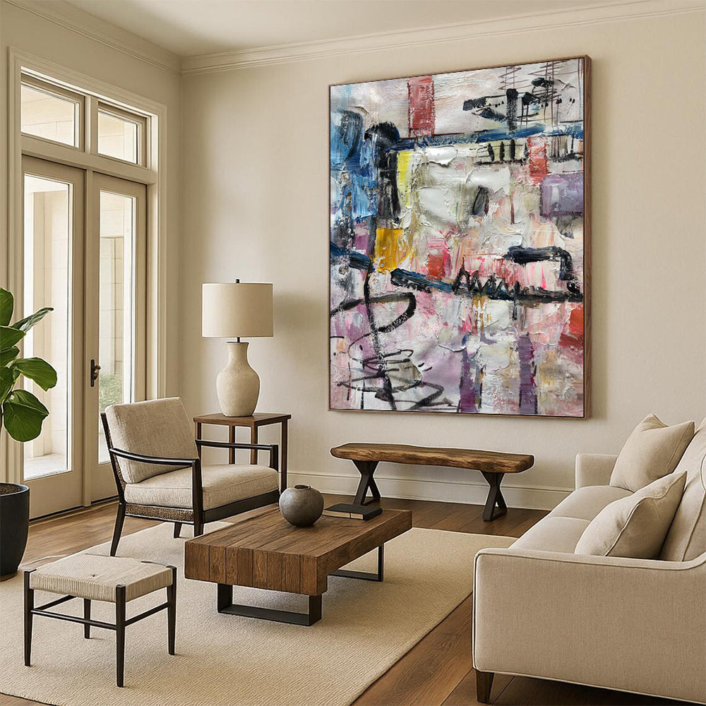 Breathtaking Hand - Painted Textured Abstract for Living Room & Dining Room DKH1294