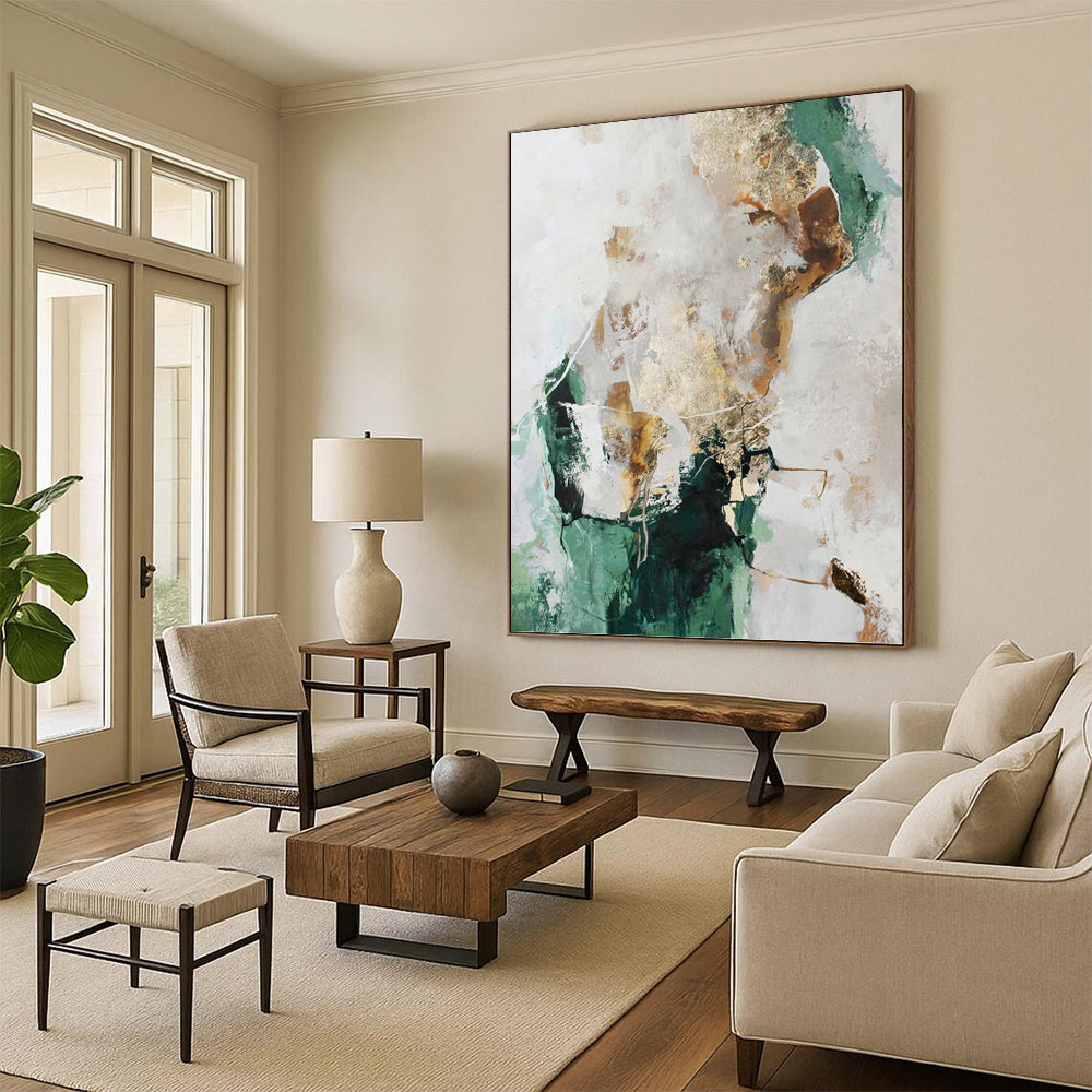 Custom - Designed Hand - Painted Textured Abstract Canvas for Bedroom & Office DKH1008