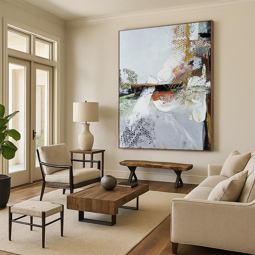 Extended - Reach Hand - Painted Textured Custom Abstract Painting for Dining Room and Living Room DTP047