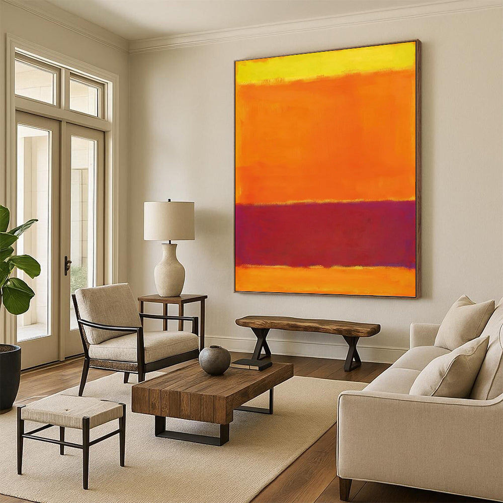 Monumental Vertical Hand - Painted Custom Abstract Tapestry (with Celestial Textures) for Office and Hotel Lobby DKH1607