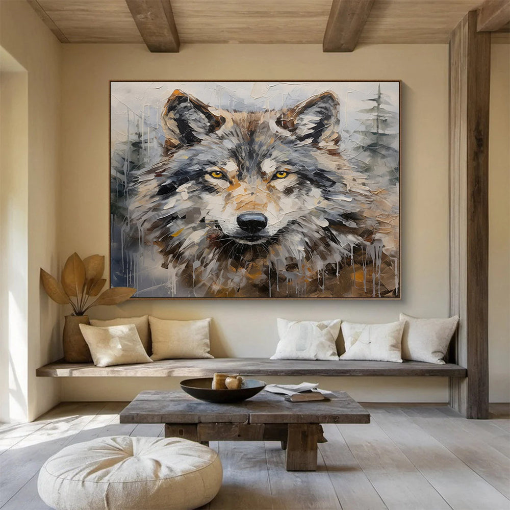 Textured Wolf Portrait - Wild Adventure Den Decor DLZ078