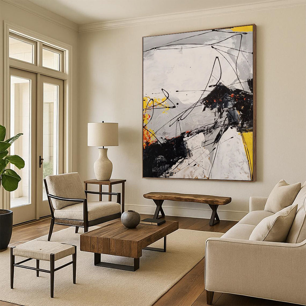 Vast - Dimensioned Hand - Painted Custom Abstract Creation for Living Room and Hotel DTP054