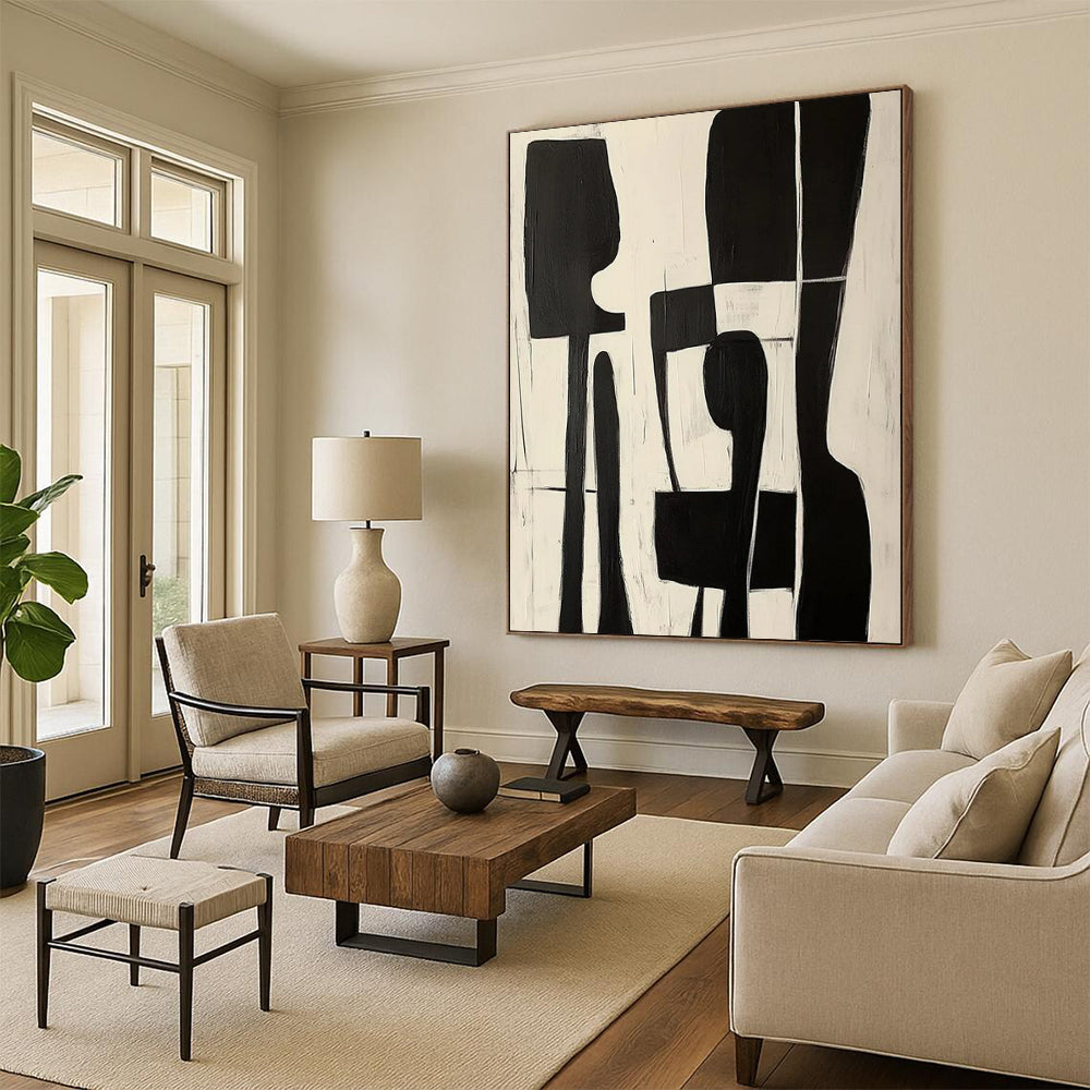 Gigantic-Sized Hand-Painted Abstract Wall Mural for Living Room & Hotel Lobby LargeART2368