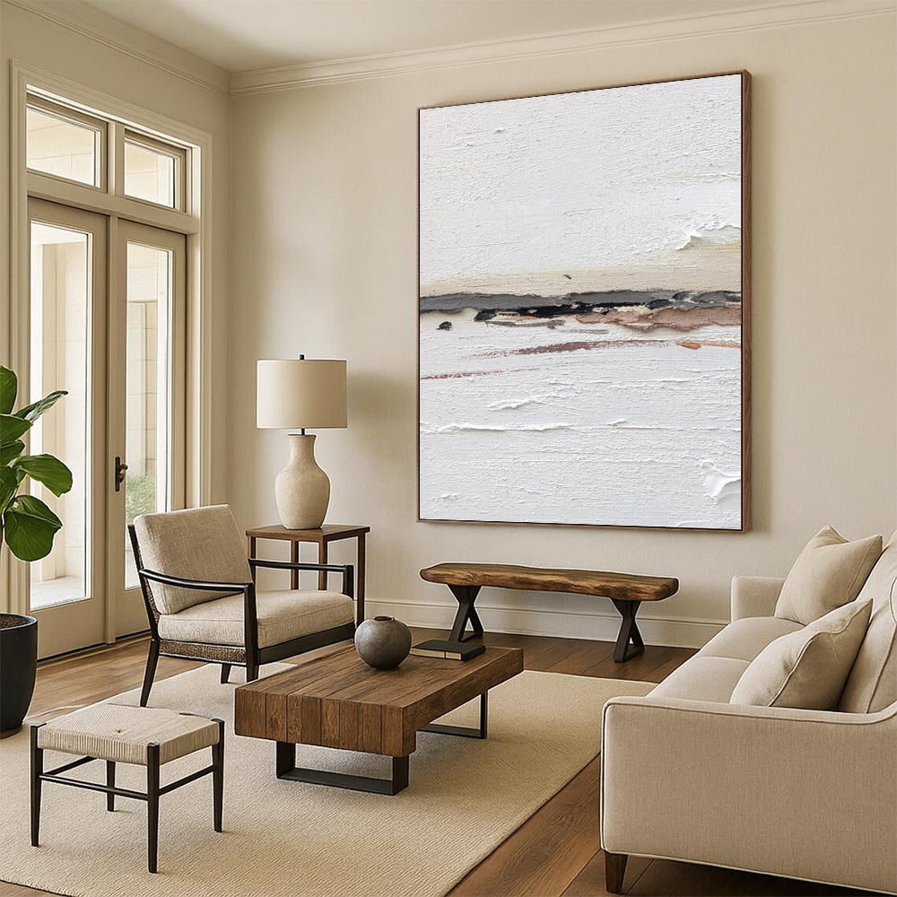 Large Vertical Custom Abstract Hand - Painted Canvas for Office and Bar DKH1664