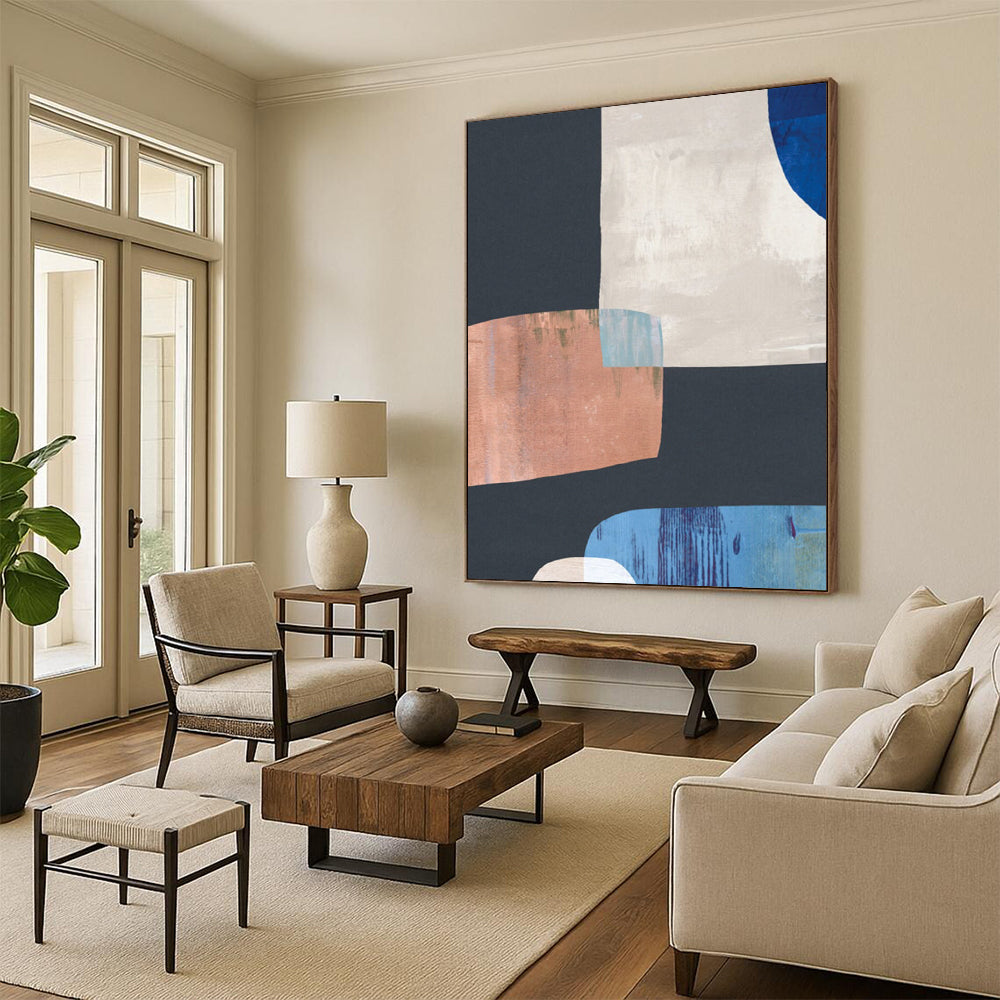 Large-Scale Custom Abstract Paintings: Hand-Painted, Textured Elegance DTP200